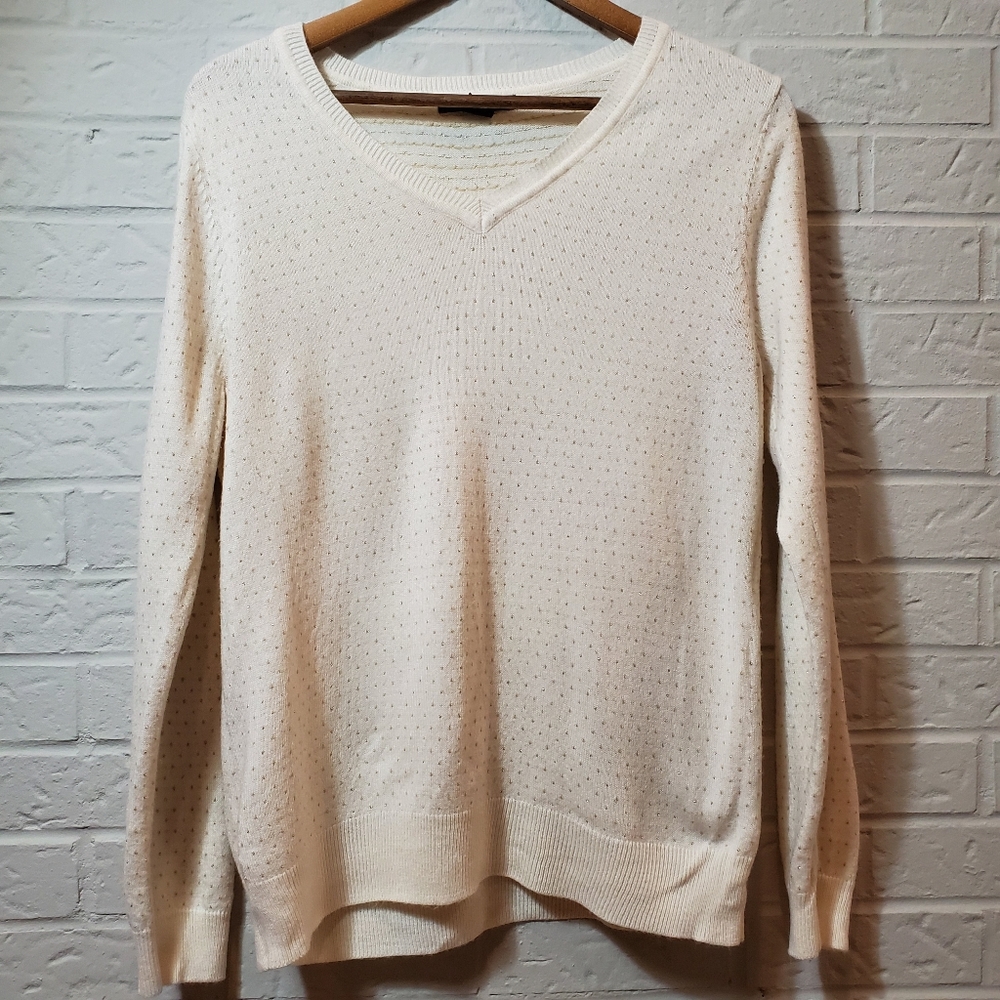 Basic Editions V-Neck Sweater Gold Cream large